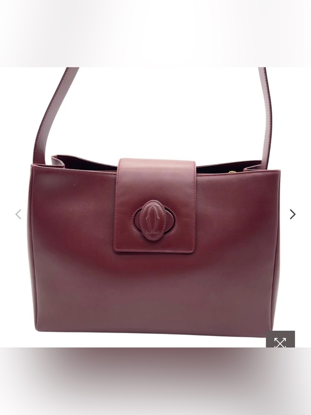 Authentic Vintage Must de Cartier Bordeaux Leather Shoulder Bag - Pristine